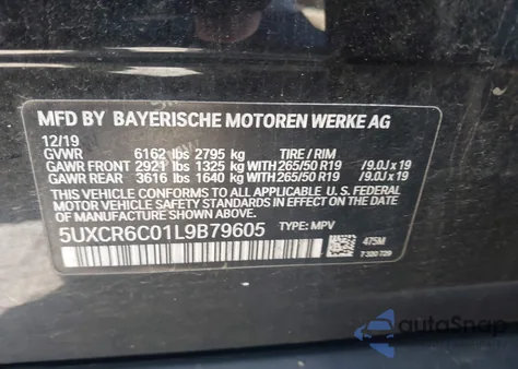 2020 BMW X5 xDrive40I из США, поврежденный, VIN 5UXCR6C01L9B79605